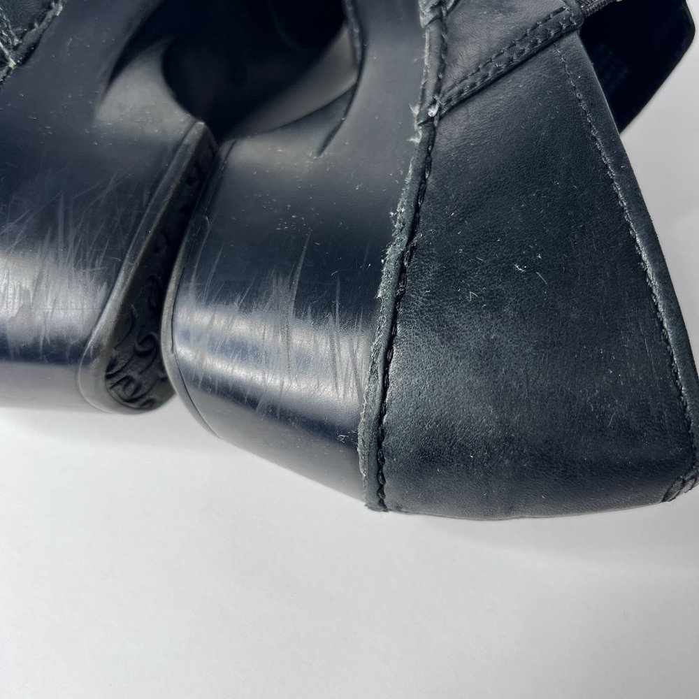 Dansko Clogs Heel Black Leather Shows Comfort Slip On w/ Buckle Women's 38 7.5-8 - Picture 6 of 10